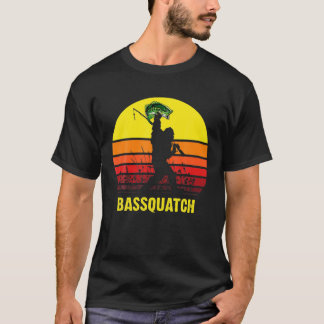 ビグフットサスカッチバスクアッチおもしろい魚釣り Tシャツ