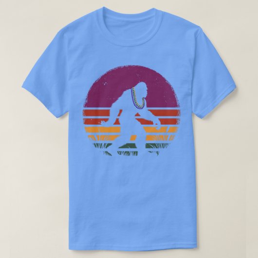 ビグフットサスカッチマルディグラビーズハッピーファットタージュ Tシャツ (デザイン正面)