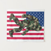 ビグフットサスカッチ迷彩柄 タペストリー (正面(横))