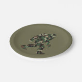 ビグフットサスカッチ迷彩柄 ペーパープレート (アングル)