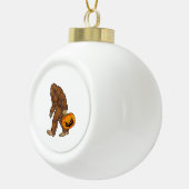 ビグフットサスカッチ運ズ怖いカボチャTシャツ セラミックボールオーナメント (右)