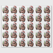 ビグフットサンおもしろいタサスカッチホールディングマッカクリスマス ラッピングペーパー (フラット)