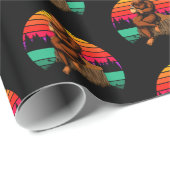 ビグフットサンセットコーヒーブレイクおもしろいサスカッチ ラッピングペーパー (ロールコーナー)