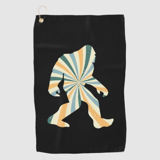 ビグフットスクアッチーレトロ90sスタイル ゴルフタオル (正面)