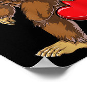 ビグフットハートバレンタインデー男の子メンラブサスクワット ポスター (角)