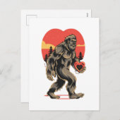 ビグフットハートバレンタインデー シーズンポストカード (正面/裏面)