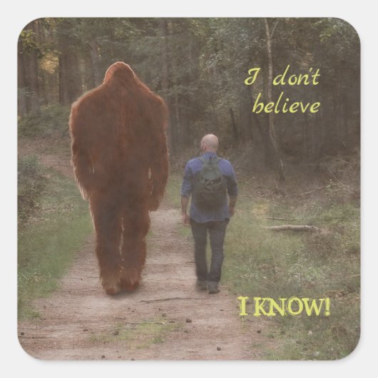 ビグフット付き歩くサスカッチ スクエアシール (正面)