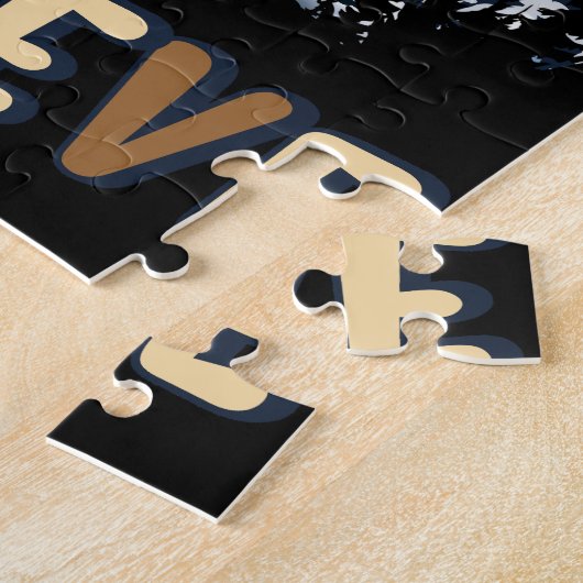 ビグフット信じインクリスマおもしろいスサスカッチクリスマス ジグソーパズル (側面)