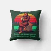 ビグフット朝のコーヒー単語ウィズベアーウンチ クッション (裏面)