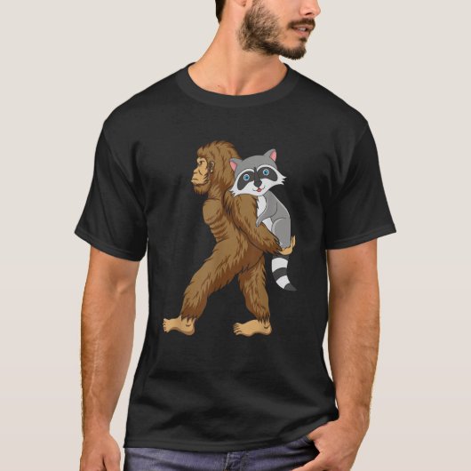 ビグフット運のアライグマ愛動物愛 Tシャツ (正面)