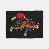 ビグフット運ズクリスマスツリーサスカッチパジャマ フリースブランケット (正面(横))