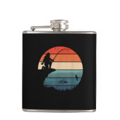 ビグフット魚釣りサスカッチフリッシャーマンファーテおもしろいィーズ フラスク (正面)