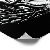 ビグフット魚釣りレイクサスカッチフィッシャーマンフィおもしろいス ポスター (角)