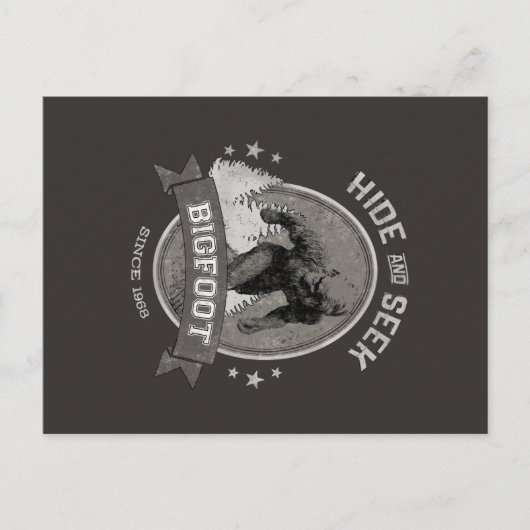 ビグフット・イェティ。サスカッチ。レトロ、ヴィンテージ。 ポストカード (正面)