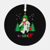 ビグフートイェティサスカッチクリスマスクリ信じス ガラスオーナメント (裏面)