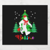 ビグフートイェティサスカッチクリスマスクリ信じス スパークリングワインラベル (シングルラベル)