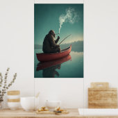 ビグフートズセレネ魚釣りリトリート：神秘的な湖 ポスター (キッチン)