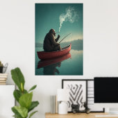 ビグフートズセレネ魚釣りリトリート：神秘的な湖 ポスター (ホームオフィス)