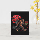 ビグフートヴァレンティーンズデイおもしろいサスカッチハートラブ カード (黄色い花)