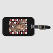 ビグフートヴァレンティーンズデイおもしろいハートサスカッチラブ ラゲッジタグ (正面横)