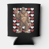 ビグフートヴァレンティーンズデイおもしろいハートサスカッチラブ 缶クーラー (正面)