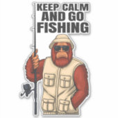 ビグフ保トカルムアンドゴー魚釣りおもしろい シール (正面)