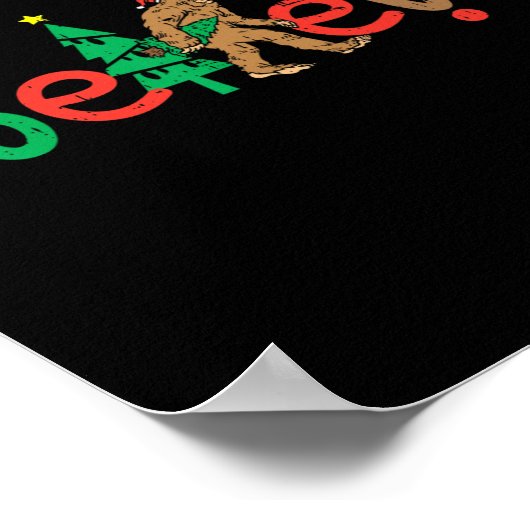 ビグフ信じトサスカッチサンタトナカイのクリスマス ポスター (角)