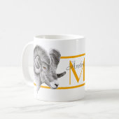 ビグロンラムアニマルアートアリー〔占星術の〕十二宮図サインモノグラム コーヒーマグカップ (正面左)