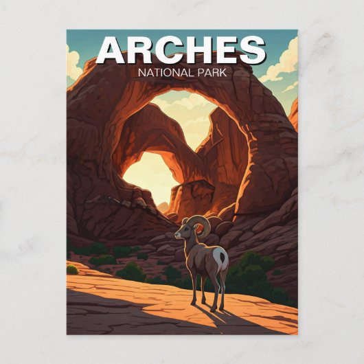 ビグーンシープモアブユタアーチズナショナルパーク ポストカード (正面)