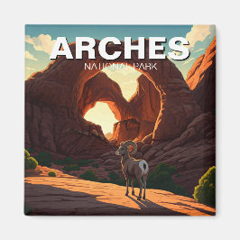 ビグーンシープモアブユタアーチズナショナルパーク マグネット