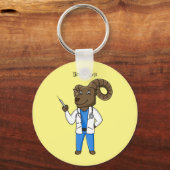 ビグーン羊の医者の漫画イラストレーション キーホルダー (正面)