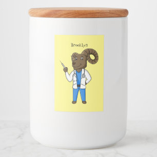 ビグーン羊の医者の漫画イラストレーション フードラベル