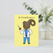 ビグーン羊の医者の漫画イラストレーション ポストカード (スタンド正面)