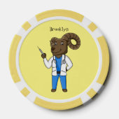 ビグーン羊の医者の漫画イラストレーション ポーカーチップ (裏面)