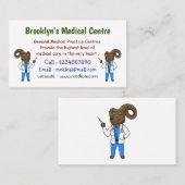 ビグーン羊の医者の漫画イラストレーション 名刺 (正面/裏面)