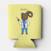 ビグーン羊の医者の漫画イラストレーション 缶クーラー (裏面)