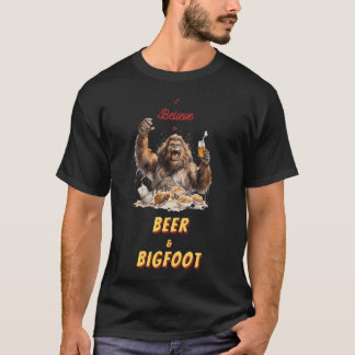 ビグ信じフトとビール Tシャツ