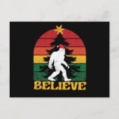 ビグ信じフトサスカッチイエティクリスマスハット ポストカード (正面)