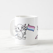 ビゲダー付きカワイアクソロトルプライド国旗LGBTQ+ コーヒーマグカップ (正面左)