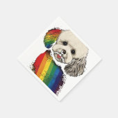 ビコンゲイプライドドッグLGBT Rainbow Flag on Bichon F スタンダードカクテルナプキン (角)