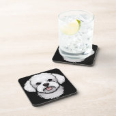 ビコンフリージュギフトかわいい子犬の顔犬の恋人 コースター (右側)