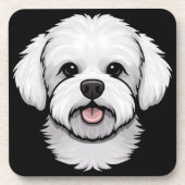 ビコンフリージュギフトかわいい子犬の顔犬の恋人 コースター (正面)