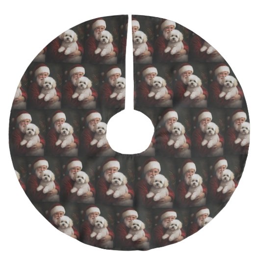 ビコンフリースウィズサンタクロースフェスティバルクリスマス ブラッシュドポリエステルツリースカート (正面)