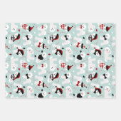 ビコンフリースクリスマスグレーブルーピンク ラッピングペーパーシート (正面2)