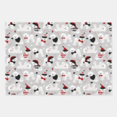 ビコンフリースクリスマスグレーブルーピンク ラッピングペーパーシート (正面)