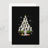 ビコンフリースクリスマスツリーライトおもしろい犬クリスマス 招待状 (正面/裏面)