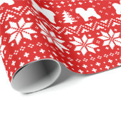 ビコンフリースクリスマスドッグズホリデーパターンレッド ラッピングペーパー (ロールコーナー)