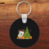 ビコンフリースクリスマスドッグ恋人クリスマスサンタ キーホルダー (正面)
