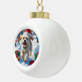 ビコンフリースクリスマスフェスティバルスノーシーン セラミックボールオーナメント (右)