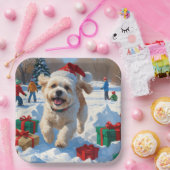 ビコンフリースクリスマスフェスティバルスノーシーン ペーパープレート (パーティー)